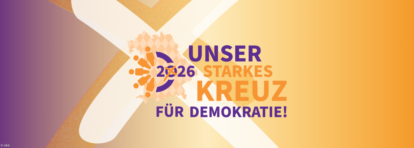 Logo der Kampagne "Unser starkes Kreuz für Demokratie"