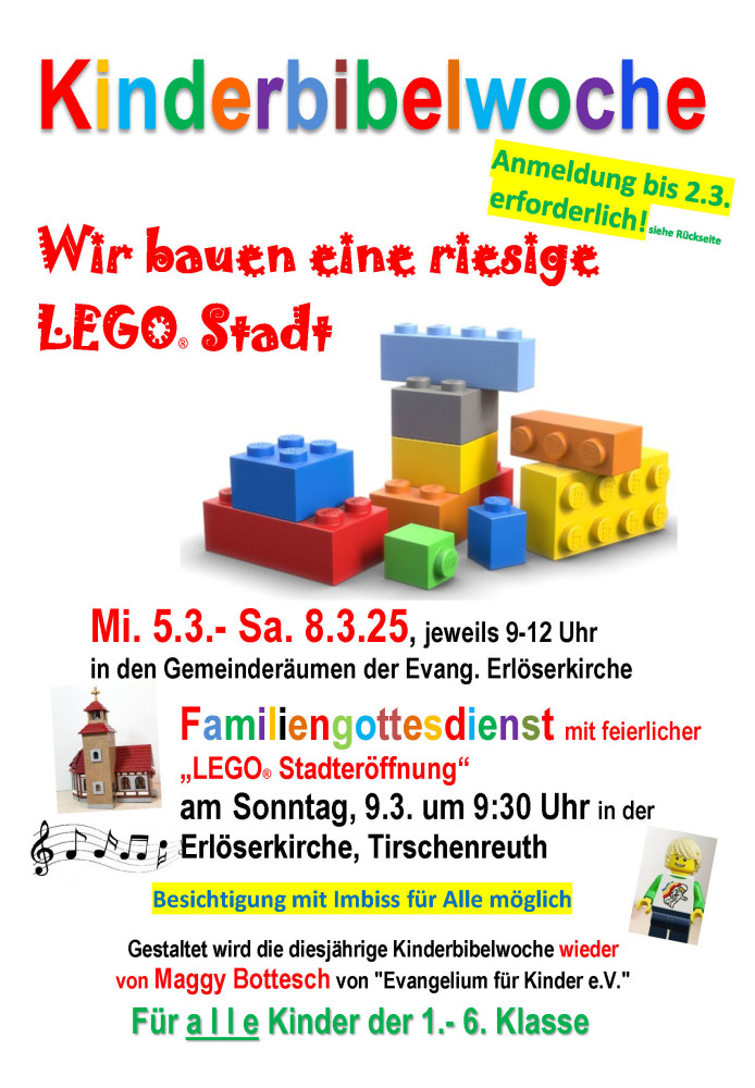 Plakat Kinderbibelwoche vom 5. - 8.März in Tirschenreuth